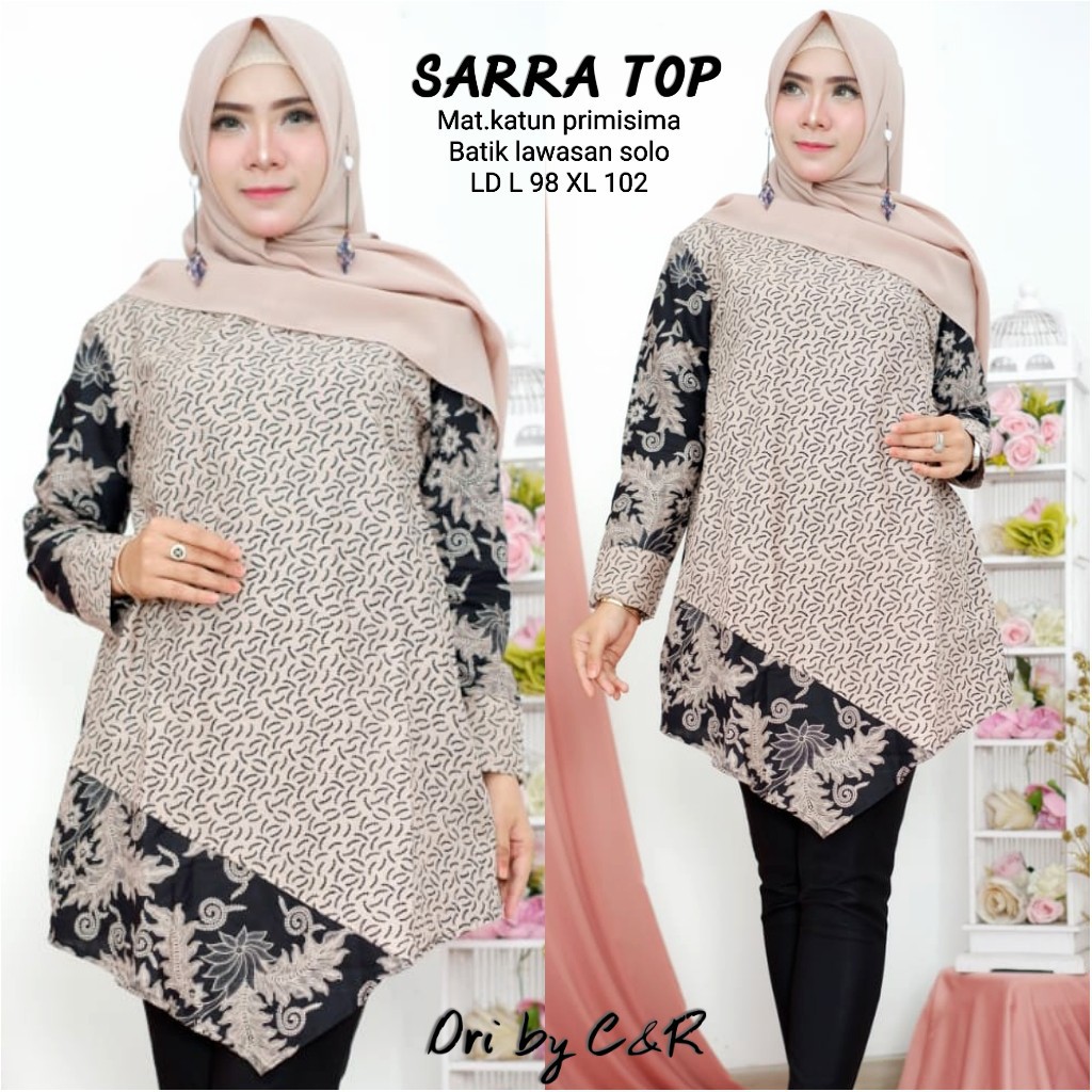 Sarra Top ORI C&R atasan batik Katun Primisima Batik Lawasan Solo batik modern