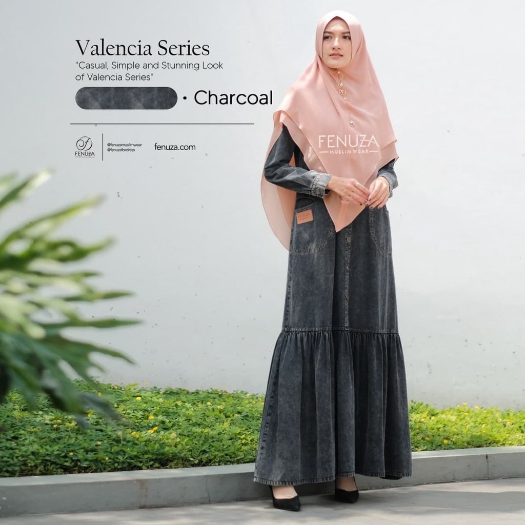 [FENUZA] VALENCIA DRESS I Gamis Pakaian Muslim Wanita