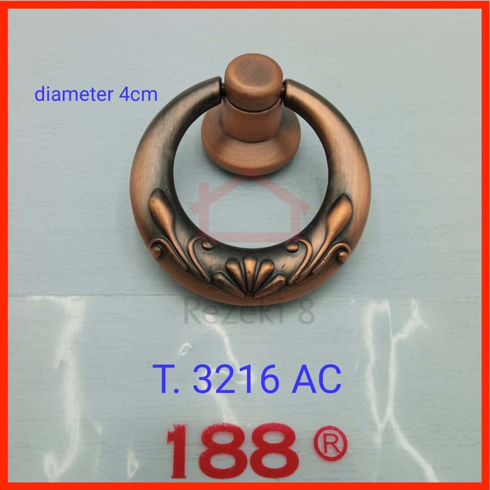 Tarikan Laci 3216 AC / Bronze Ring Handle Pintu Lemari Gagang Antik Bulat Brass Pull Tarik Dapur