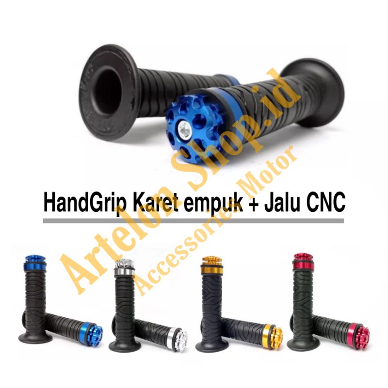 Grip Karet Empuk + Jalu CNC - HandGrip Karet Empuk Universal semua Motor