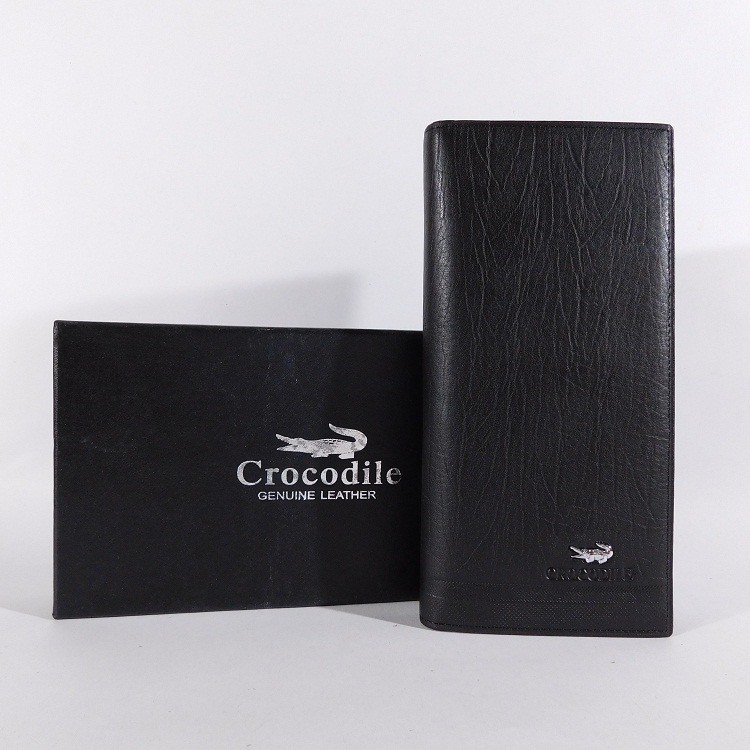 Free Ongkir - DOMPET KULIT PRIA PANJANG IMPORT BRANDED | CROCODILE 1201-08 BLACK - Termurah