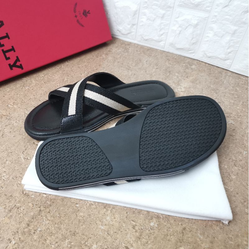 sandal bally sandal pria sendal flat selop cowok sendal slide mirror kulit