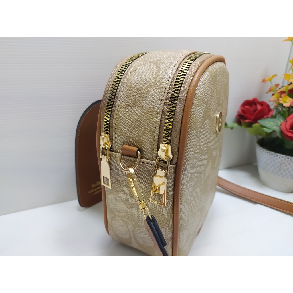 Tas slempang HP wanita/ Tas slingbag handphone khaki in black crossbody