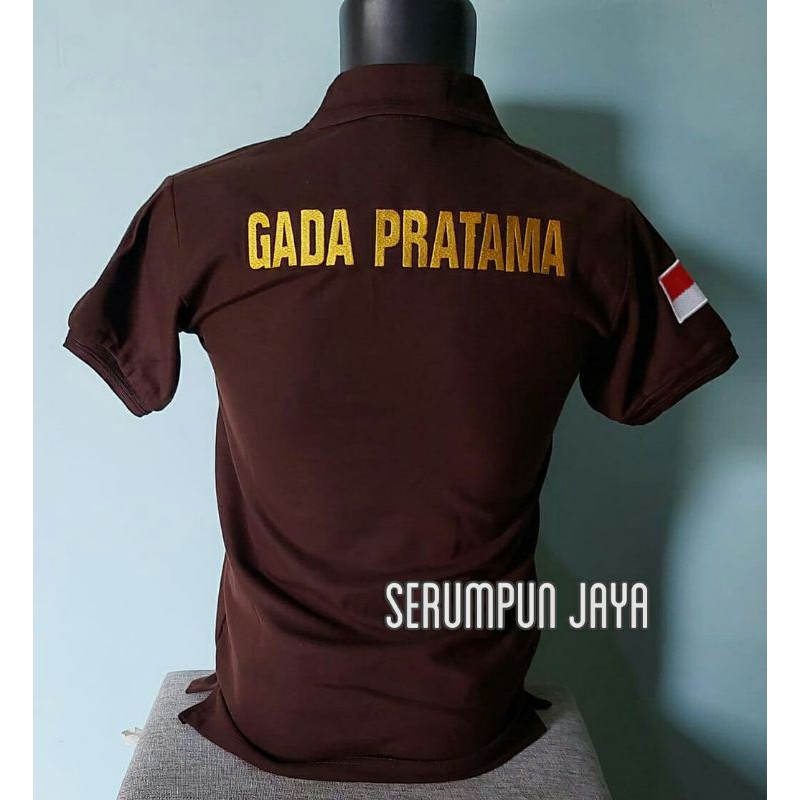 KAOS GADA PRATAMA COKLAT - KAOS KERAH GADA PRATAMA COKLAT BORDIR.