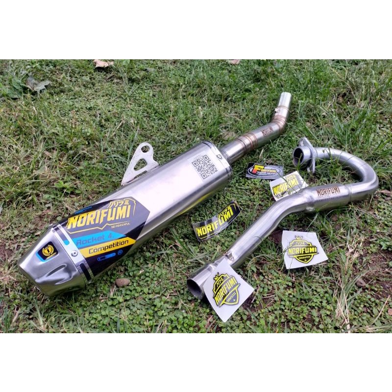 knalpot Norifumi Rocket 4 competition fullset PNP KLX-D tracker-BF-S-G/crf/wr155/custom Tiger,vixi,Fu,MP,Scorpio-KLX 250
