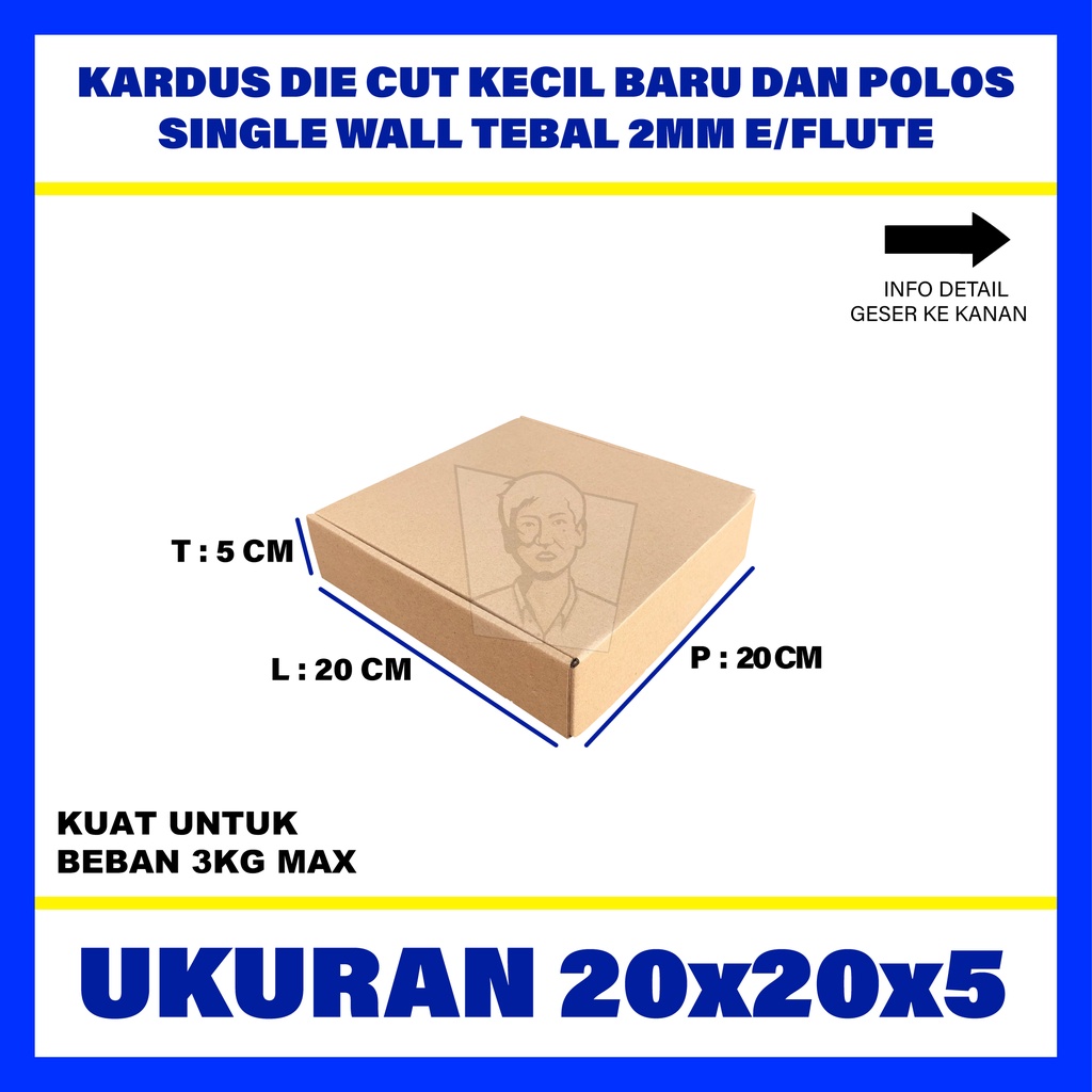 

Kardus Box Karton Corrugated Polos Die Cut Uk 20x20x5