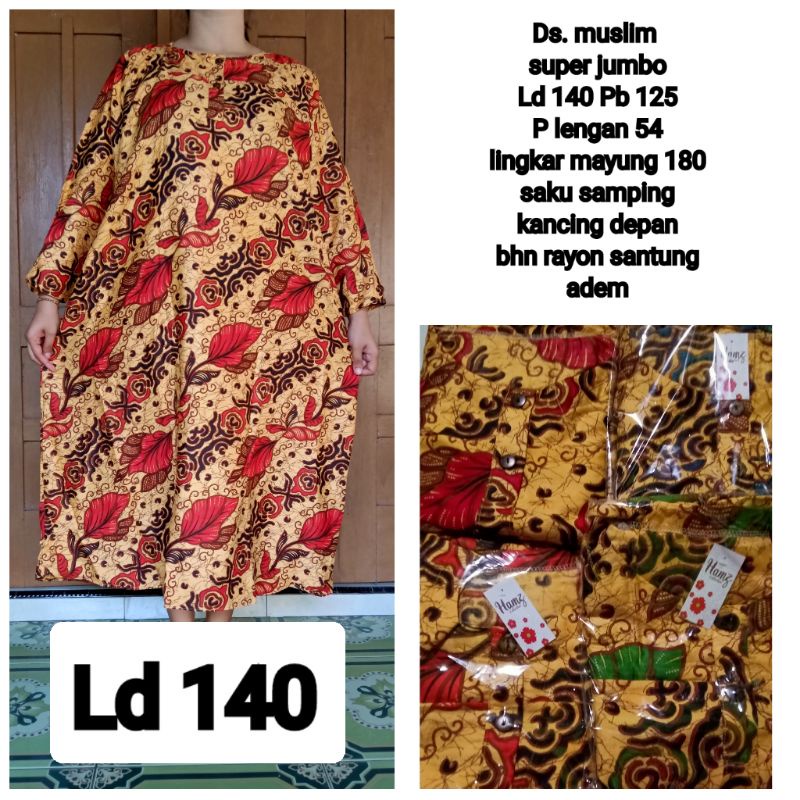 daster lengan panjang jumbo daster muslim jumbo daster jumbo daster batik jumbo ld 140
