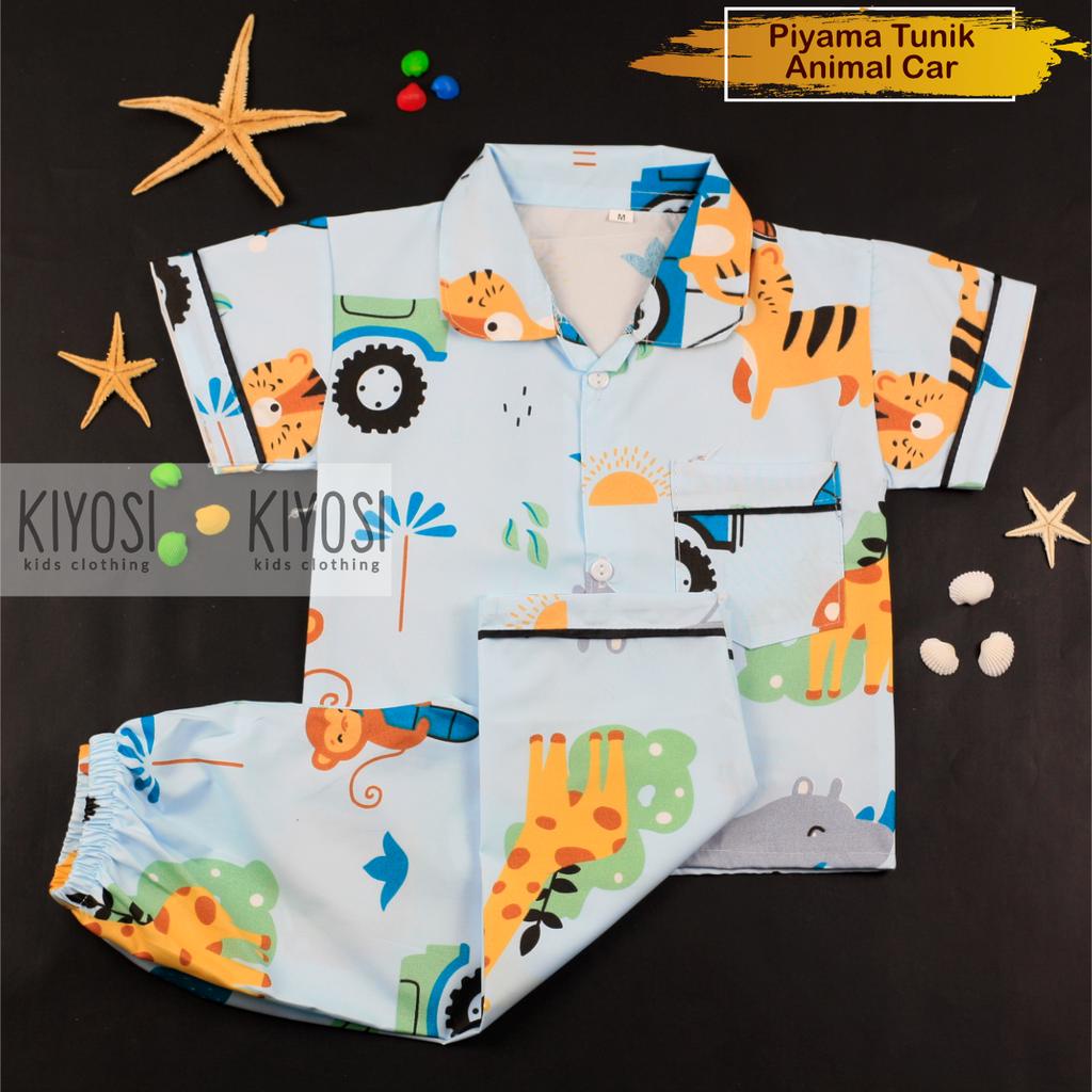 KIYOSI Setelan Baju Tidur Piyama Tunik Motif Anak 1-6 THN