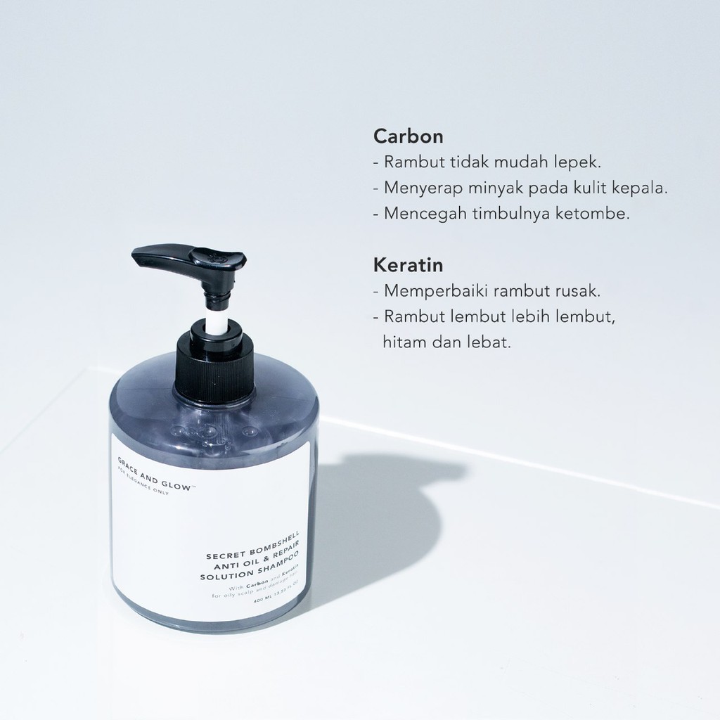 [NEW] Grace and Glow Secret Bombshell Anti Oil and Repair Solution Shampoo / Rambut berminyak