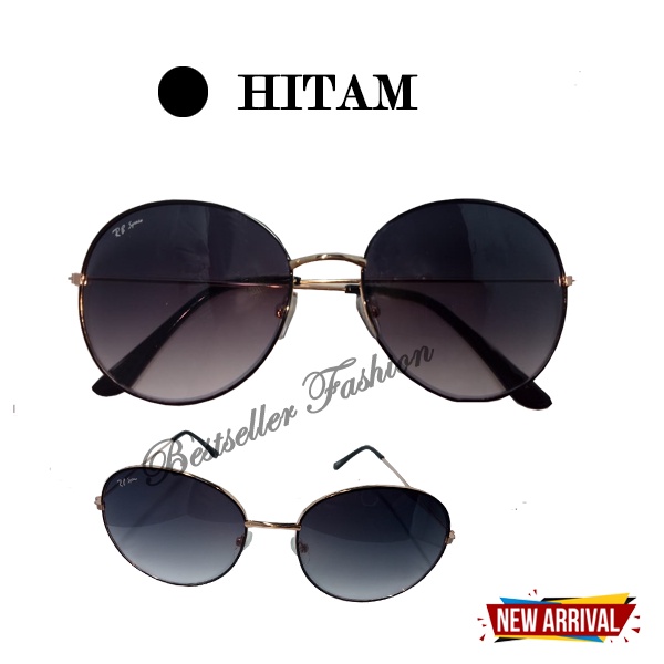 Kacamata Hitam Lensa Anti UV400 Frame Besi Kacamata Retro Korea Unisex Fashion Gaya Bingkai Oval