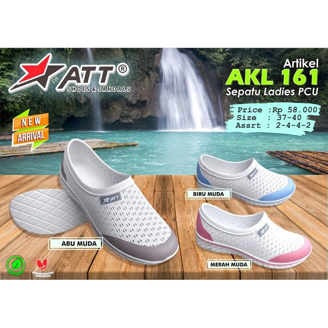 BB ATT AKL 161 SEPATU KARET SLIP ON Sepatu Cewek Anti Air Empuk Tidak Lecet Ringan