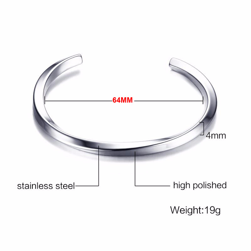 Korean version of simple cross men's and women's stainless steel open bracelet hip hop punk jewelry