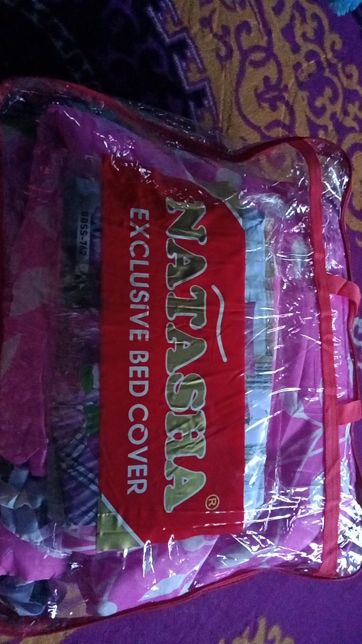 Promo [ Cod ] Natasha Bad Cover Lengkap Dengan Sprei King Size 180x200 Terlaris Free Ongkir