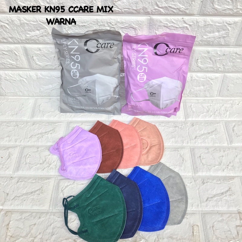 MASKER KN95 MOUSON CCARE 5D POKANA MIX WARNA 1PACK 10PCS TERMURAH