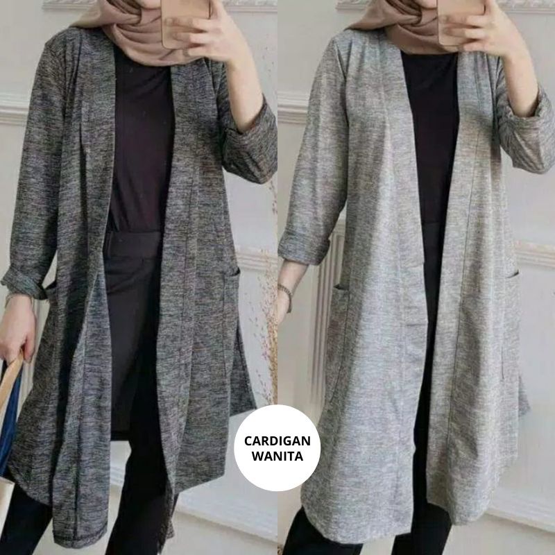 Cardigan Long Cardy Cardigan Dengan variasi Kantong