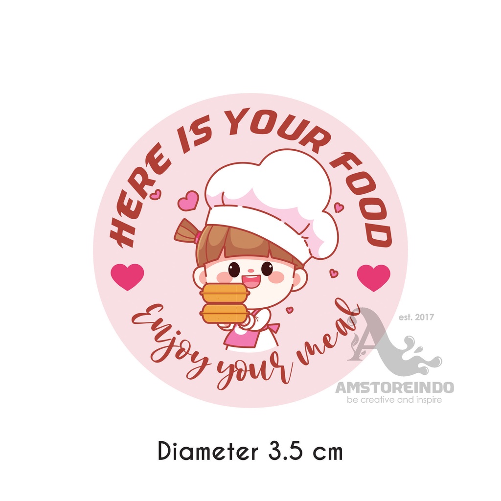 

60Pcs Thank You Sticker Label Makanan Koki TY043