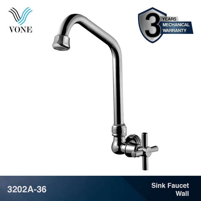 VONE 3202A-36 Keran Kran Air Angsa Cuci Piring Dinding Tembok Chrome