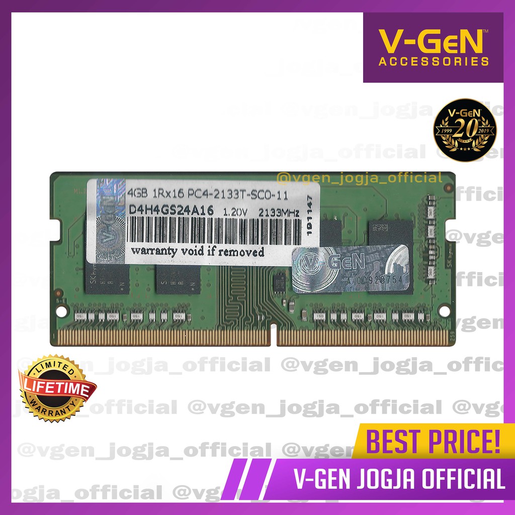 RAM DDR4 4GB - 16GB 17000/2133Mhz V-GeN SODIMM PLATINUM