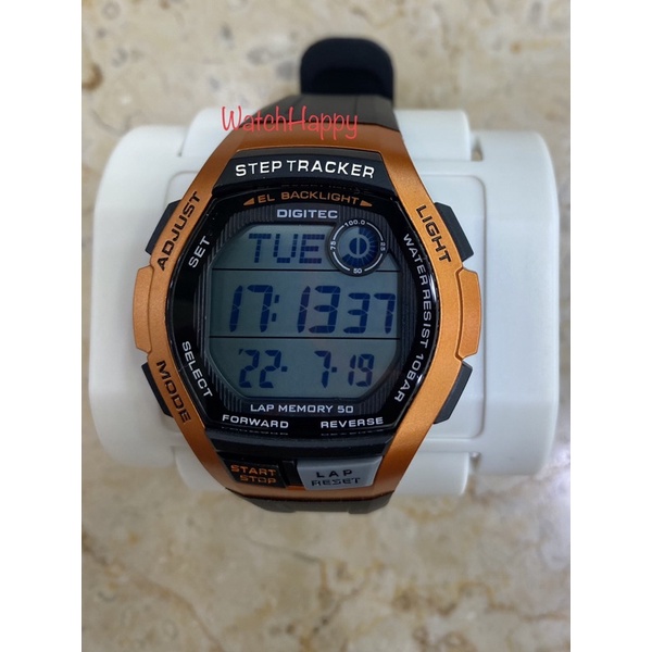 WatchHappy Digitec 3108 DS-3108T DS3108 Mens Watch Sport Model ORANGE BLACK STEPTRACKER BEST SELLER