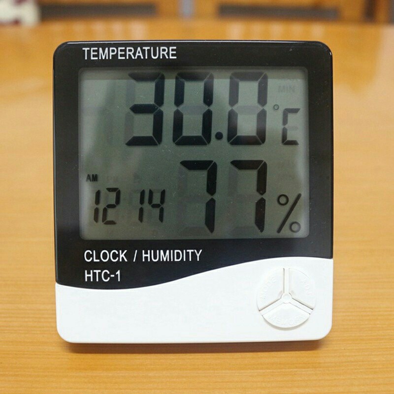 Termometer Hygrometer Jam Alarm HTC 1 / Alat Pengukur Suhu Dan Kelembaban