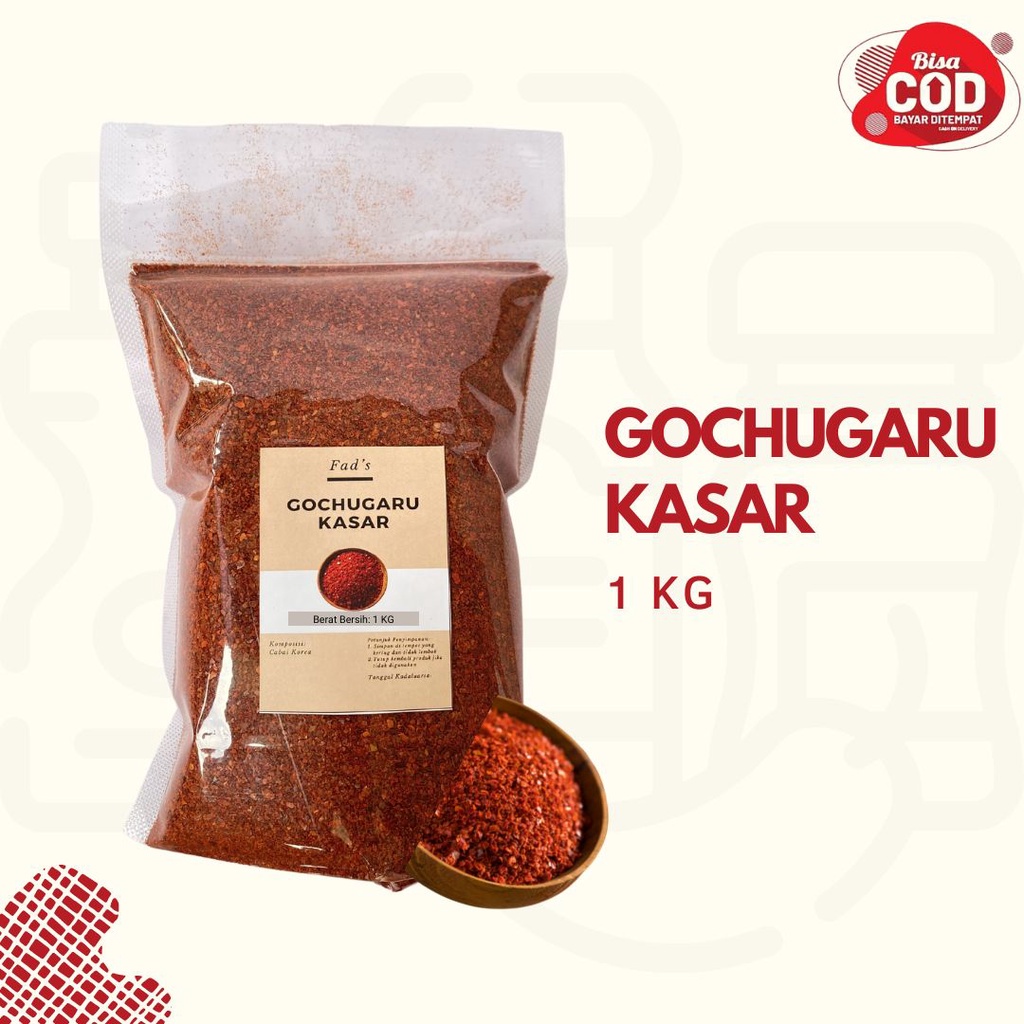 Gochugaru Asli Korea - Gochugaru Kasar 1kg - Gochugaru Halus 1kg