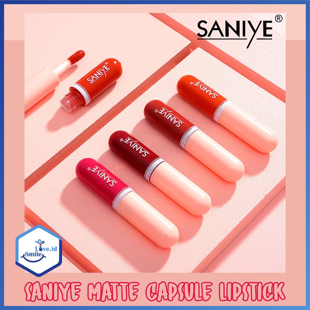 SANIYE Lip Tint Mini Kapsul Capsule Lipstick Liquid Matte 12 Warna Tahan Lama S01