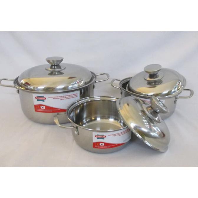 Sunhouse Inox Panci Set Stainless Steel Sh224 Gedung.Imm