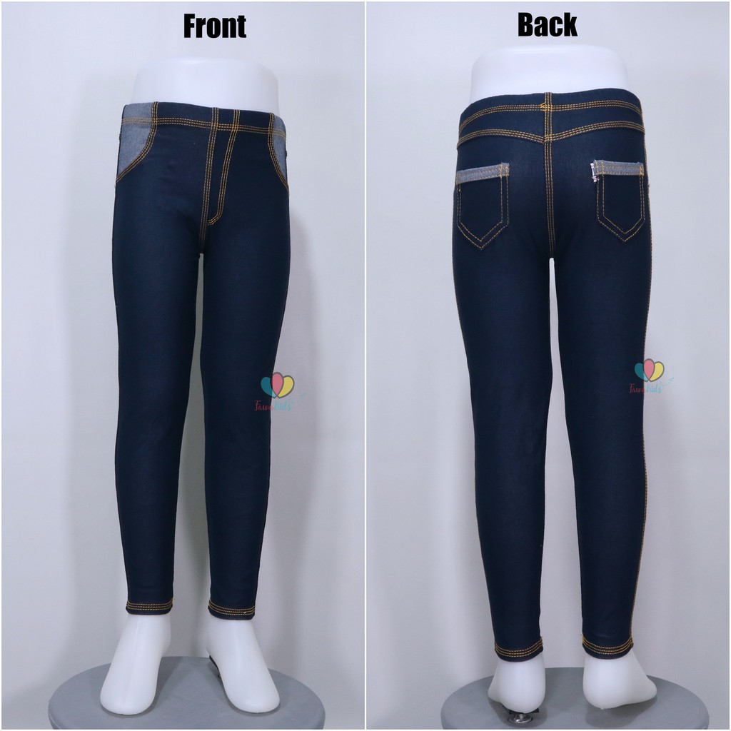 KANTONG JEANS Legging Anak uk Bayi-12 Tahun / Legging Laki Perempuan Celana Panjang Anak Polos Denim