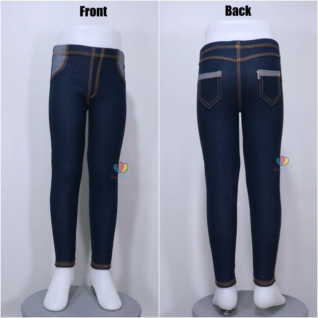 KANTONG Jeans Legging Anak uk Bayi - Remaja / Laki Perempuan Celana Panjang Anak Polos Denim Legging