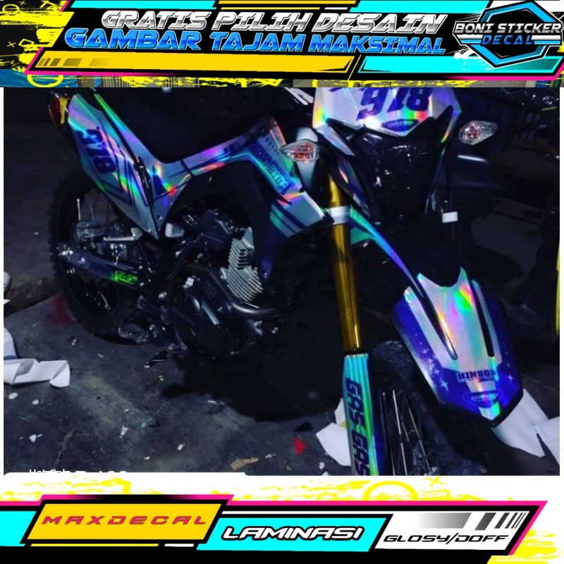 BSD DECAL STICKER HOLOGRAM CRF 150L,KLX, DTRACKER, WR155 FULL BODY (Bahan Max decal)cod