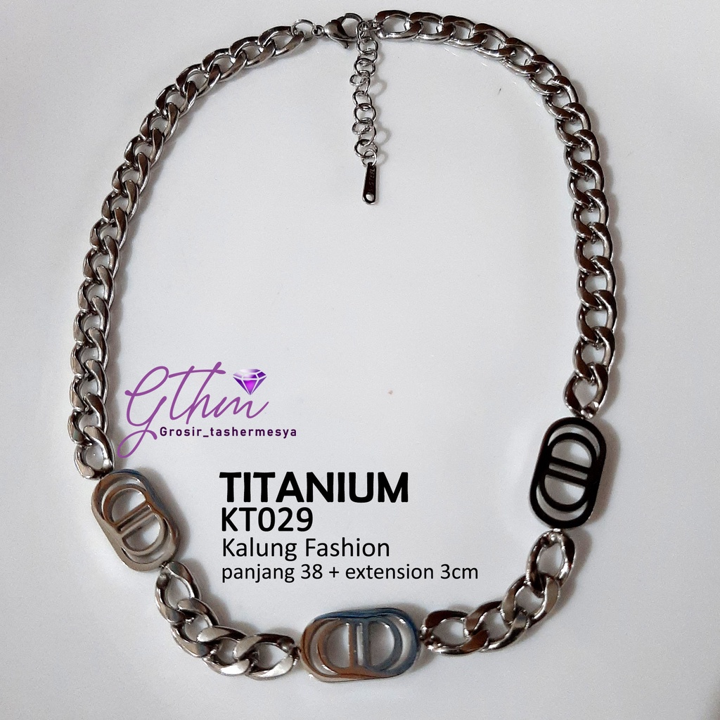 Kalung Titanium Branded DD Perhiasan Fashion Import Premium Anti karat Mewah Cocok untuk pesta jalan-jalan kondangan hadiah kado kt029 gthm