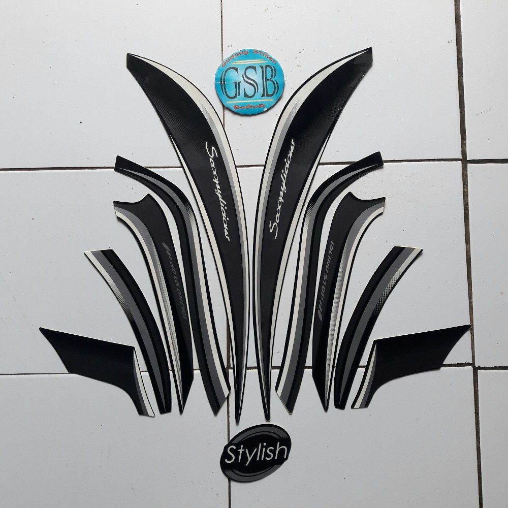 Variasi stiker motor scoopy stylish 2018 hitam