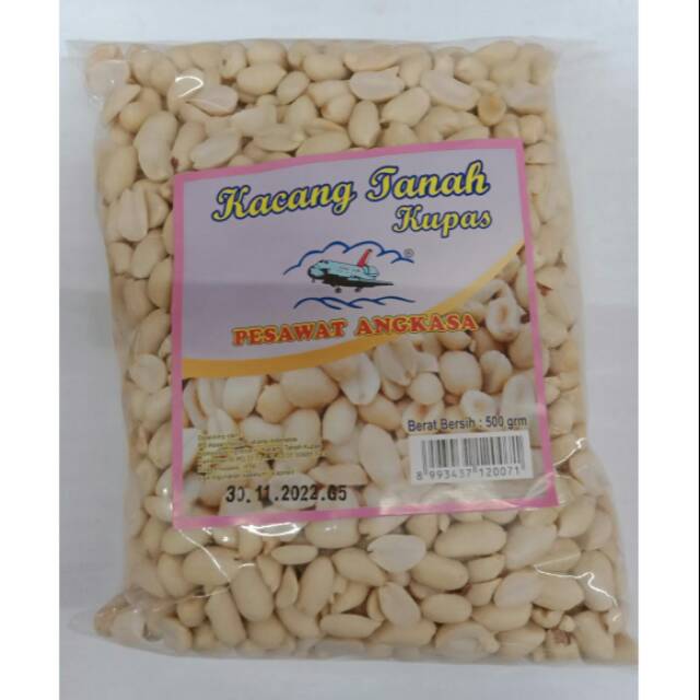 

Kacang tanah kupas 500gram cap pesawat angkasa