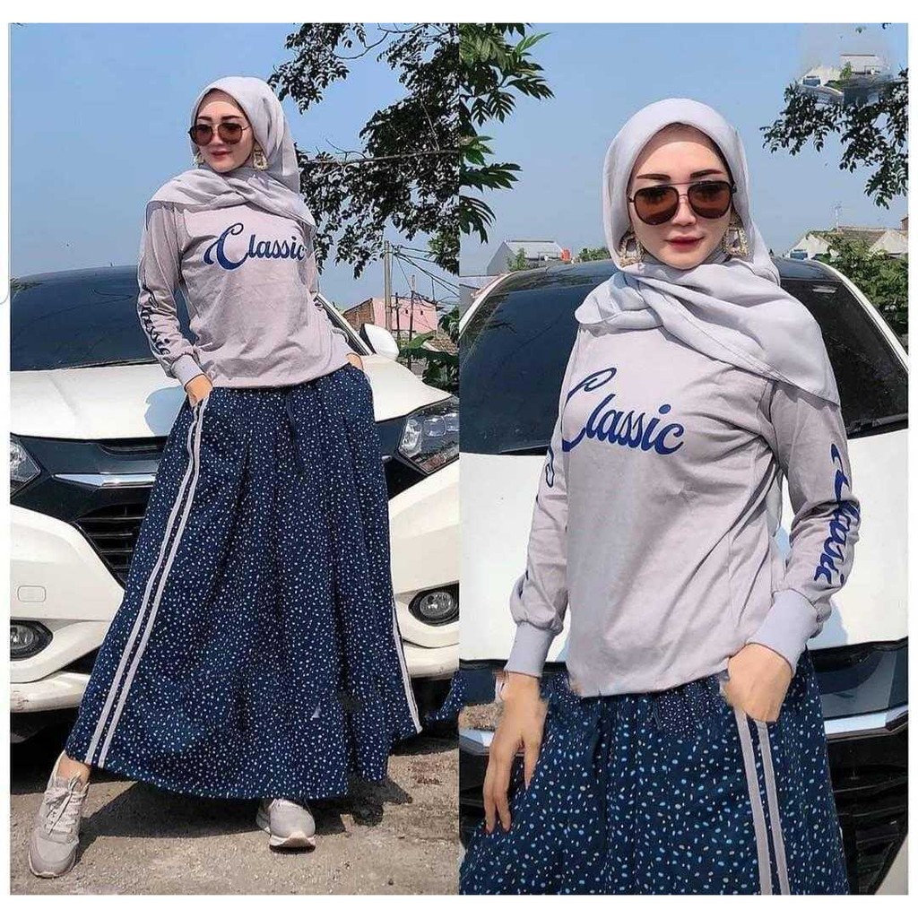 SETELAN WANITA REMAJA KEKINIAN / BAJU SETELAN ROK  TRENDY / SET ROK