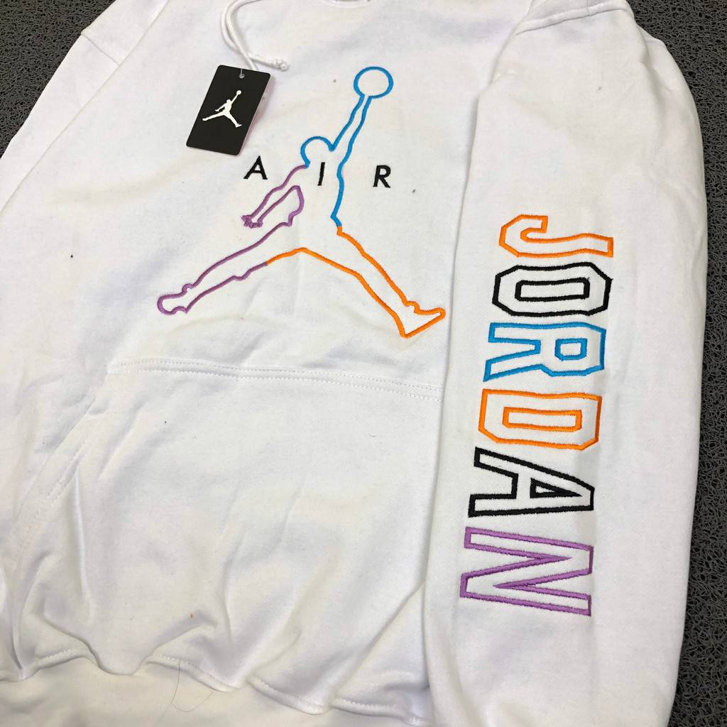 Sweater Hoodie Jordan Air White Fullbordir&amp;Fulltag Original Premium