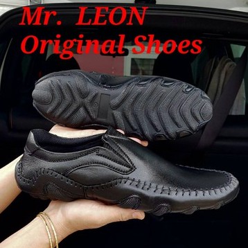 Sepatu Slop Kulit Asli Pria Original Handmade Enoz Swan Slip On Selop Moccasin Casual Formal Keren Masa Kini Sol Tanam Jahit Keliling