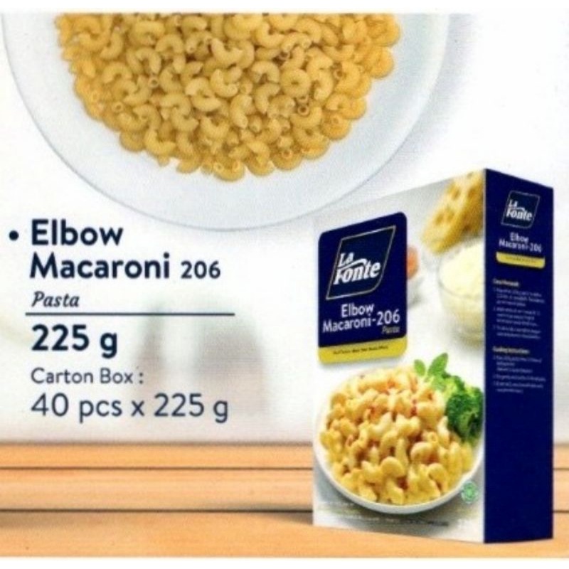 lafonte elbow macaroni 225gr / la fonte