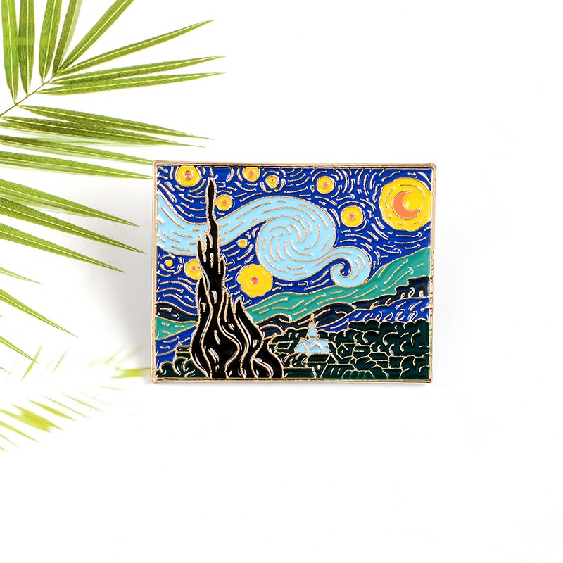 Bros Desain Lukisan Minyak Van Gogh Starry Night Bahan Enamel