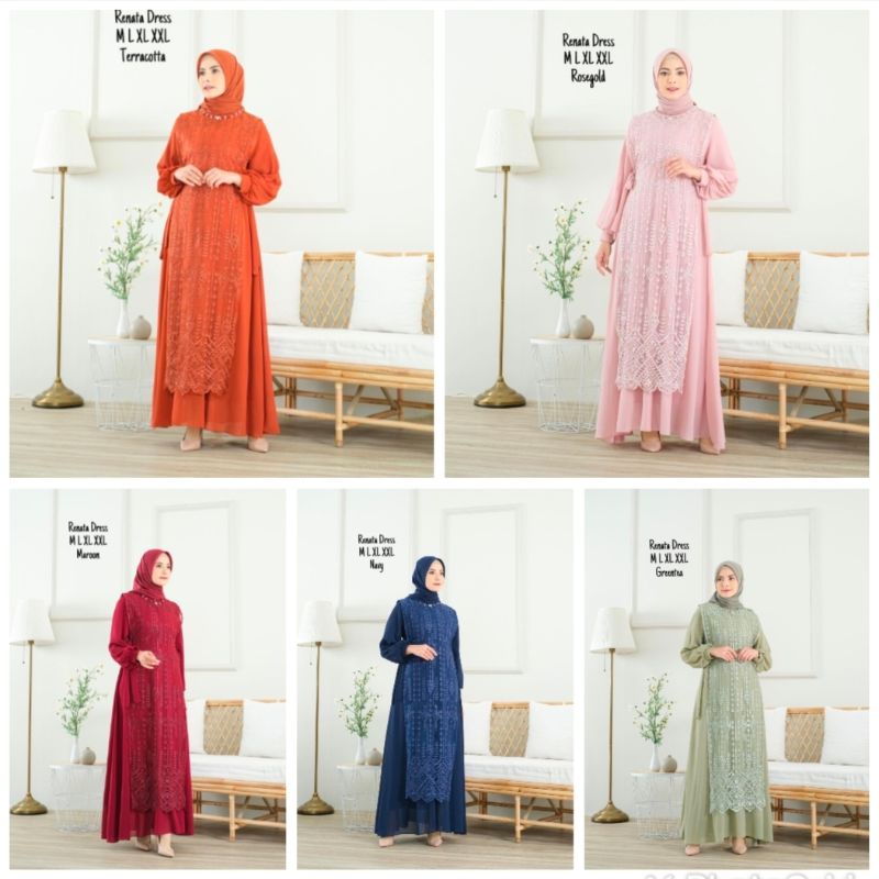 Renata Dress / Dress Terbaru / Dress Modern / Dress Pesta / Dress Cantik