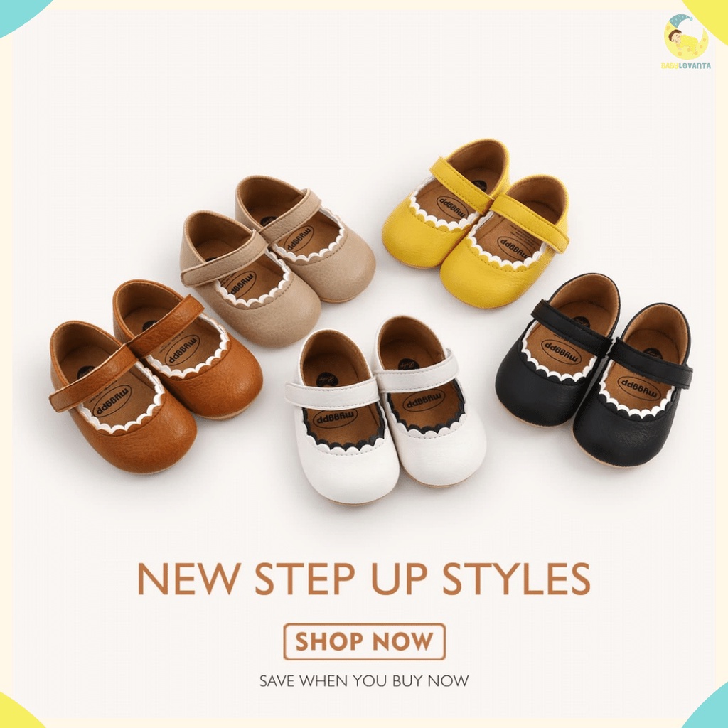 BABYLOVANTA - Sepatu bayi perempuan 0-24 bulan / prewalker bayi IMPOR KOREA / sepatu princess bayi