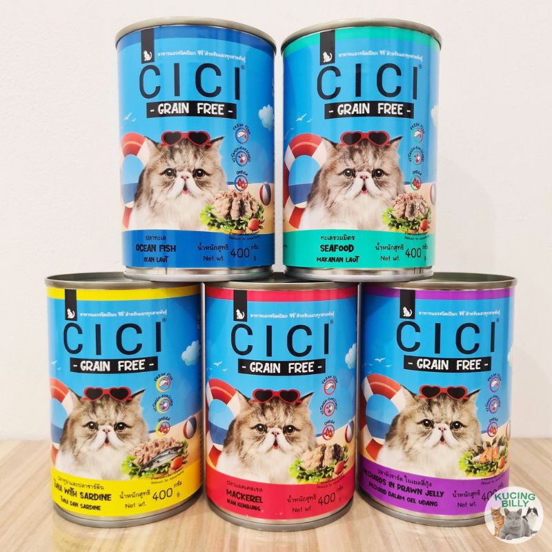 makanan kucing cici kaleng all varian kitten & adult 400 gr promo murah