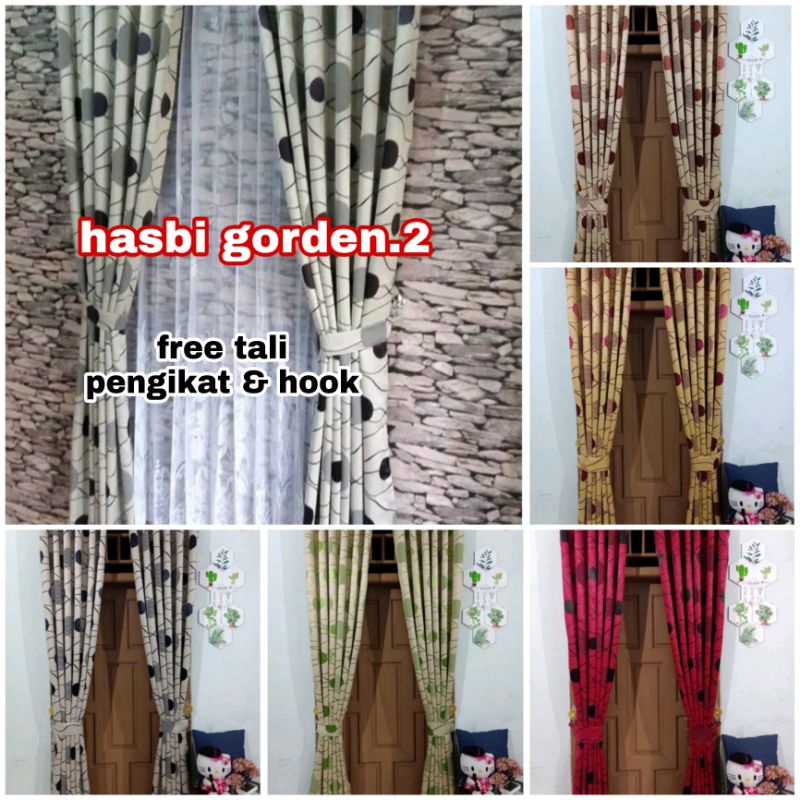 Gorden blackout acacia motif polkadot gordyn jendela hordeng pintu