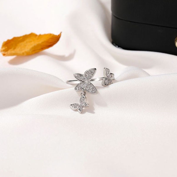 cincin kupu kupu sweet beautiful butterfly rings jci081(1H4)