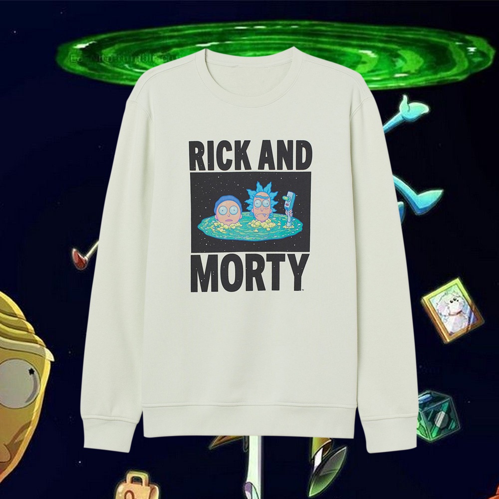 Crewneck H&amp;M Rick N Morty Premium untuk Wanita dengan Desain Lucu dan Oversize