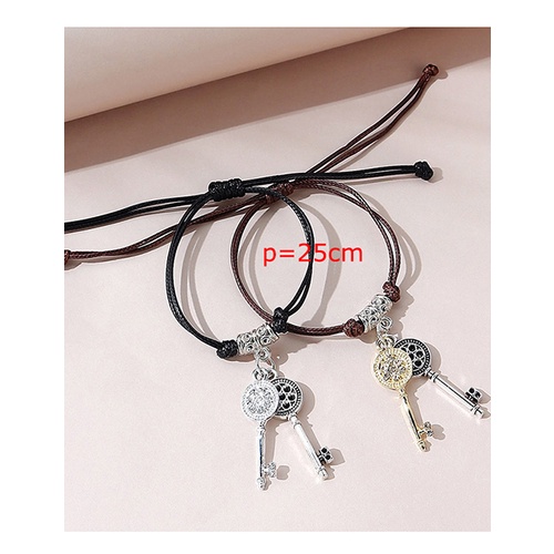 LRC Gelang Tangan Fashion Color Mixing Key Bracelet Set Y65672