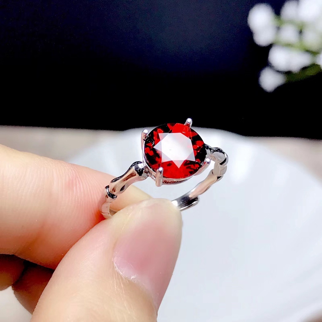 Cincin Sterling Silver 925 Hias Ruby Berlian Untuk Wanita