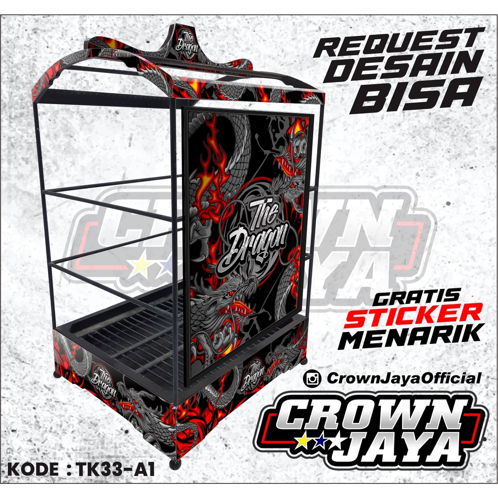 Stiker sangkar burung cendet kenari - Sticker kandang kotak The Dragon - KODE TK