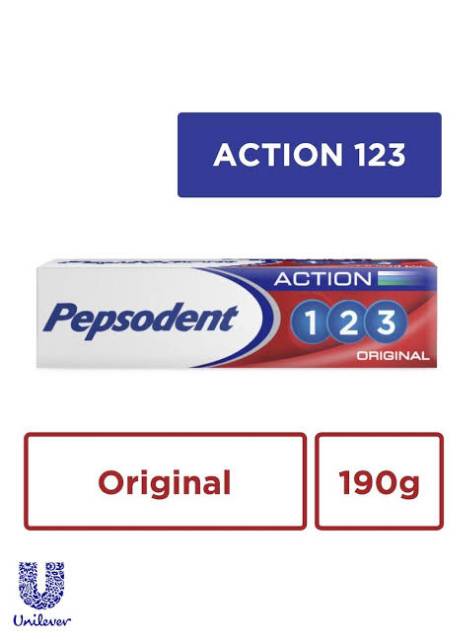 Pepsodent action 123 White/Herbal/Antbactria/Original 190gr /Charcoal 160gr ORIGINAL-BPOM