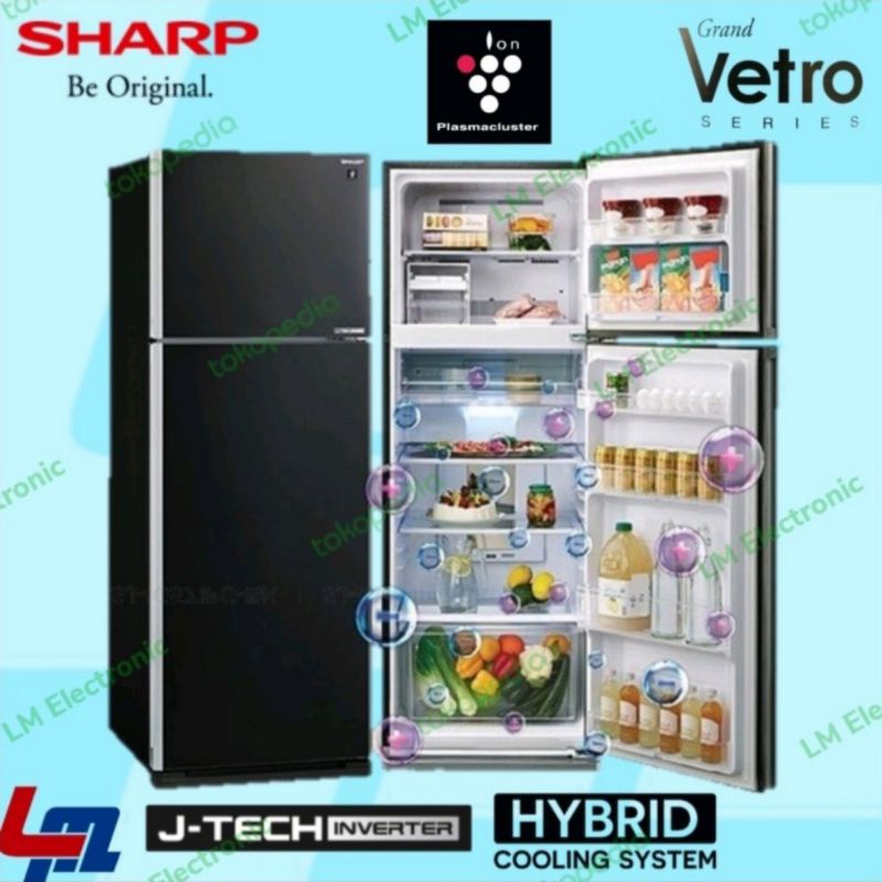 SHARP Kulkas 2 Pintu SJ-IG571PG-BK J-Tech Inverter Compressor