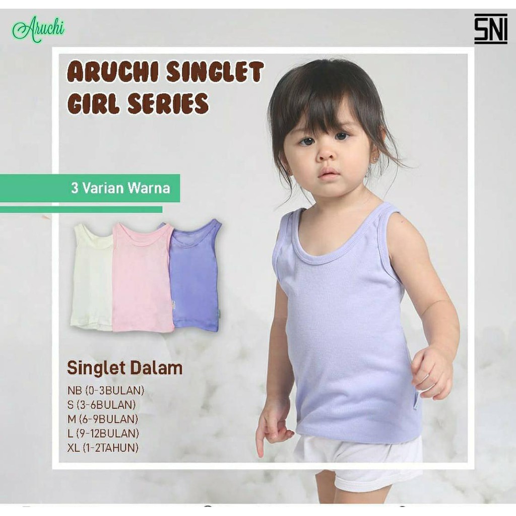 Singlet Aruchi Warna Boy &amp; Girl /3pcs (singlet dalam)